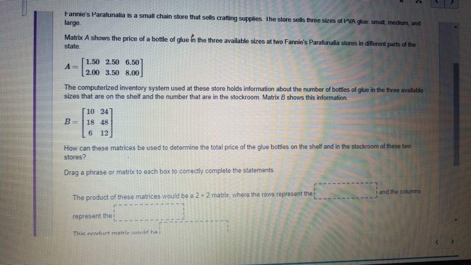 Solved Fannie's Parafunalia is a small chain store that