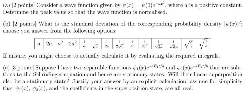 Solved (a) [2 points) Consider a wave function given by y(x) | Chegg.com