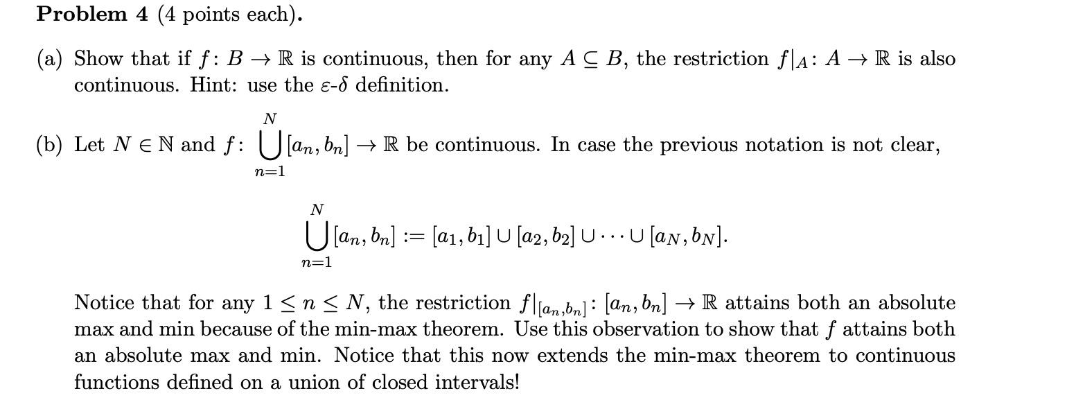 Solved Definition Let F B R For A Subset A C B The Chegg Com