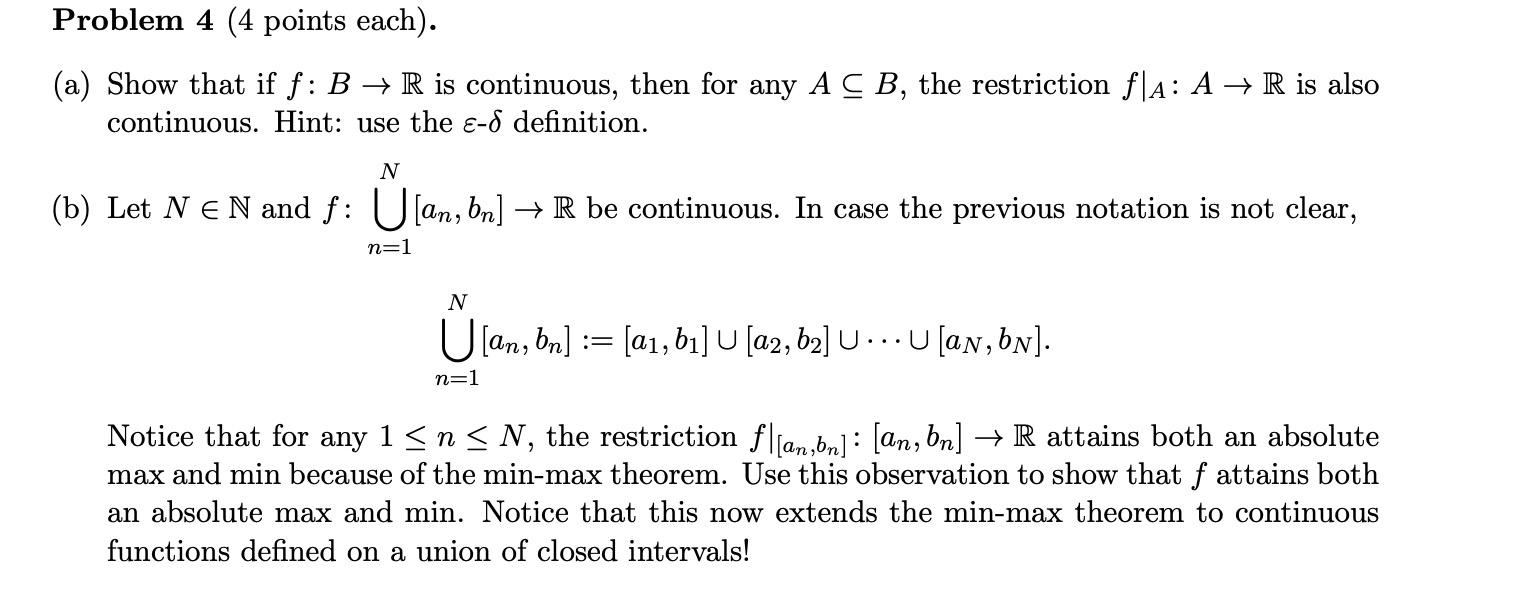 Solved Definition Let F B R For A Subset A C B The Chegg Com