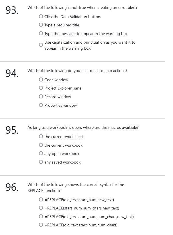 Solved 93. Which of the following is not true when creating | Chegg.com