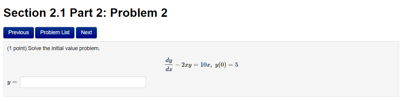 Solved Section 2.1 Part 2: Problem 2 Previous Problem List | Chegg.com