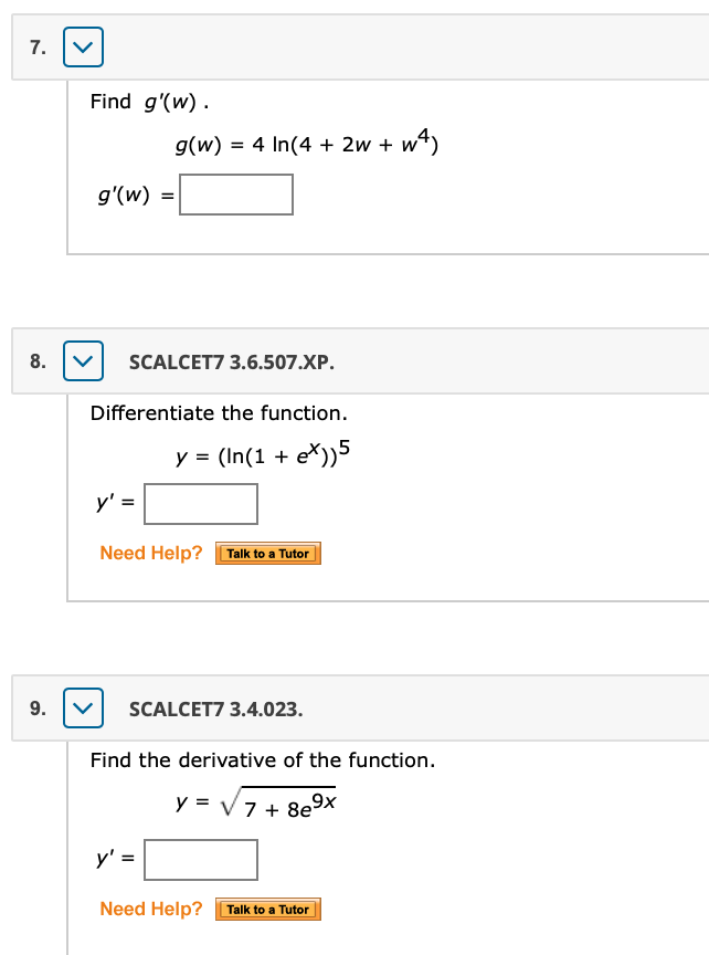 Solved 7 Find G W G W 4 In 4 2w W4 G W 8 Chegg Com