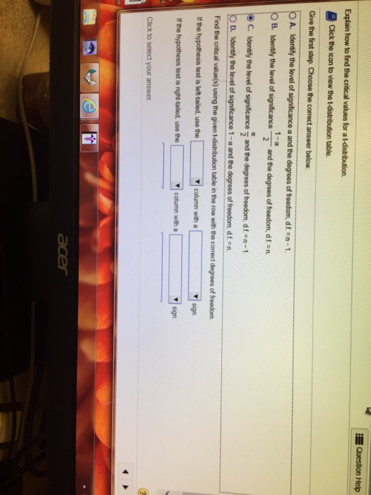 Solved C. Identify the level of significance and the degrees | Chegg.com