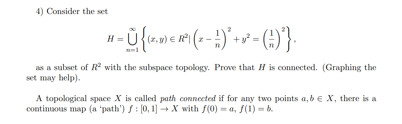 Solved 4 Consider The Set H U 1 3 As A Subset O Chegg Com