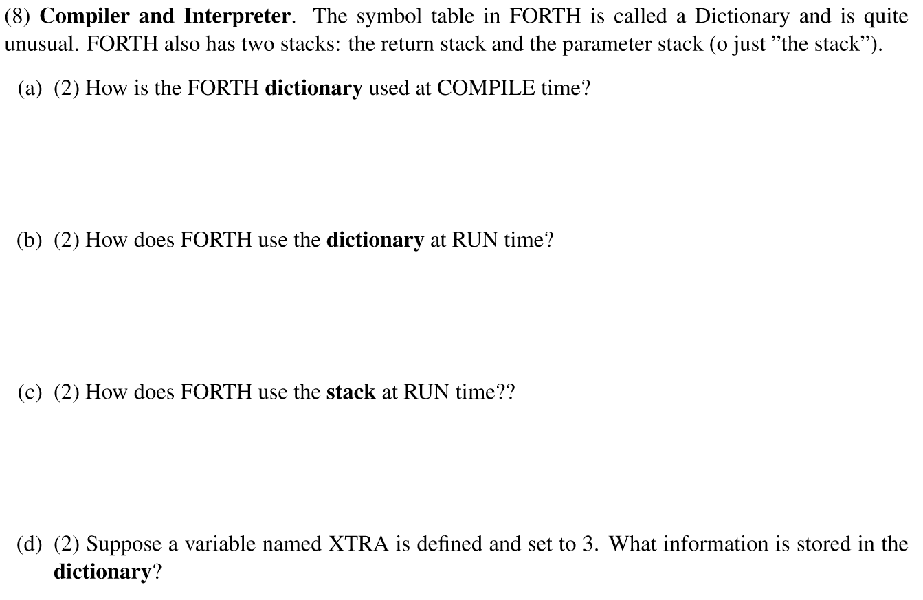 (8) Compiler and Interpreter. The symbol table in | Chegg.com