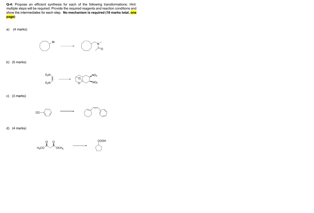Solved Q-4: Propose an efficient synthesis for each of the | Chegg.com