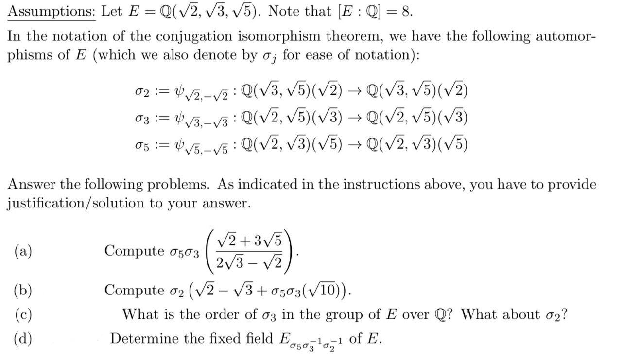 Assumptions Let E Q 2 3 5 Note That E Q 8 In The Chegg