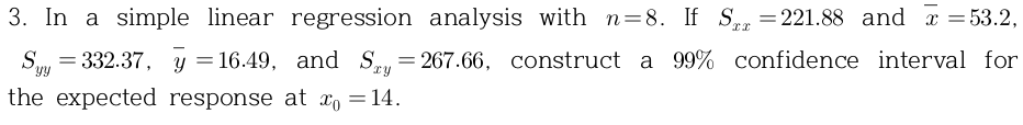 Solved 3. In a simple linear regression analysis with n=8. | Chegg.com