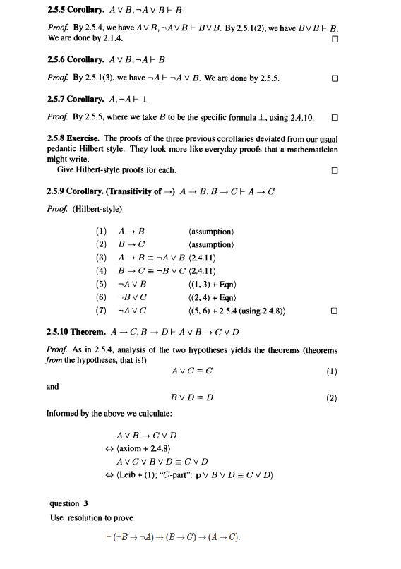 Solved 2.5.5 Corollary. AVB, -AV BEB Proof. By 2.5.4, we | Chegg.com