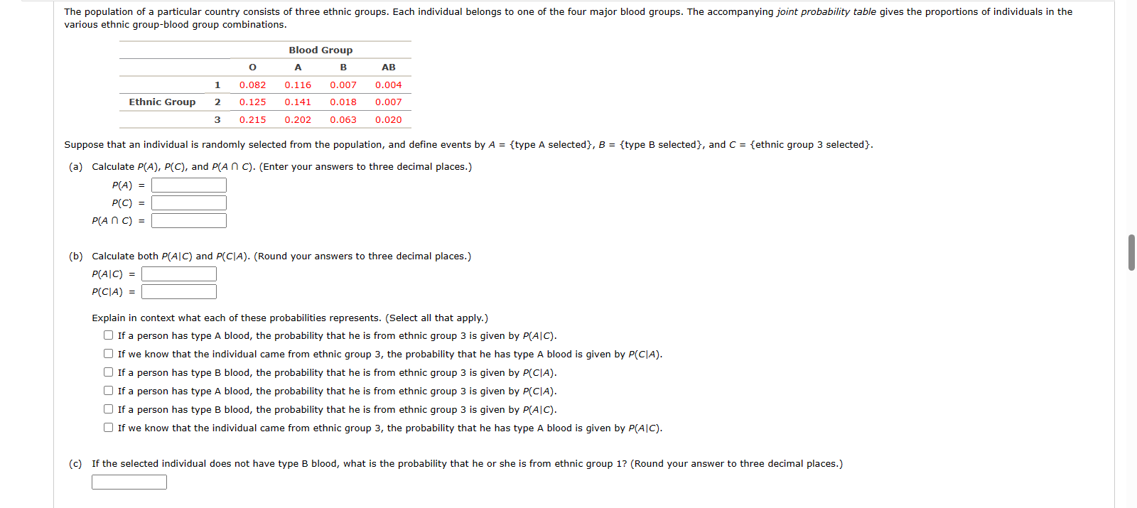 solved-various-ethnic-group-blood-group-combinations-chegg