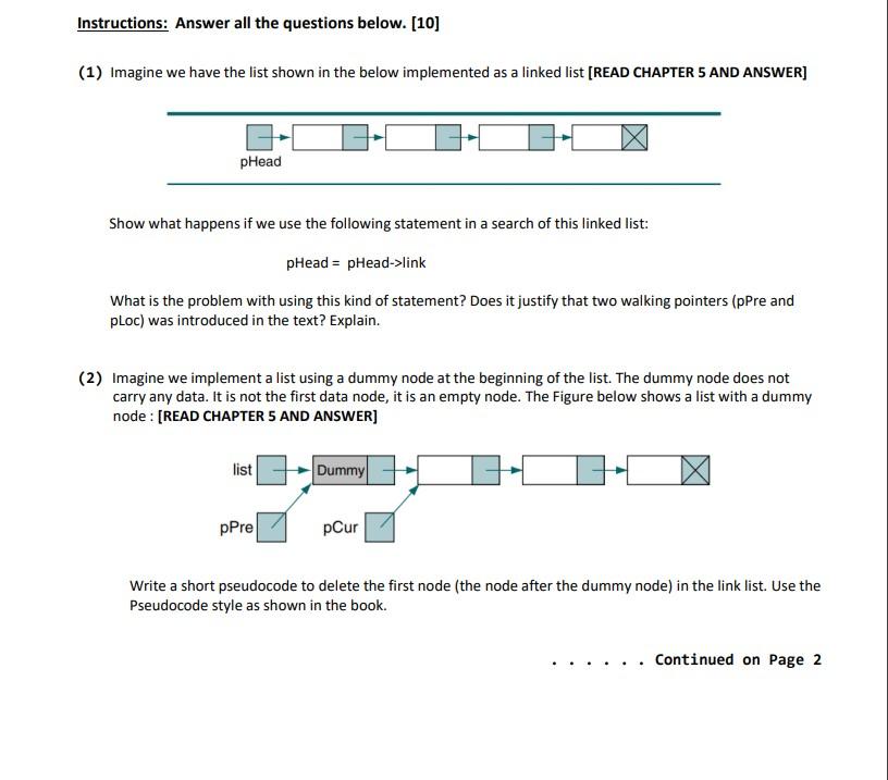 Solved Instructions: Answer all the questions below. [10] | Chegg.com