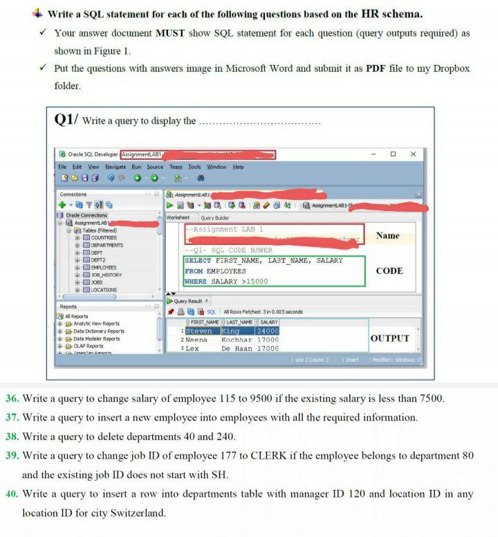 Write a SQL statement for each of the following | Chegg.com