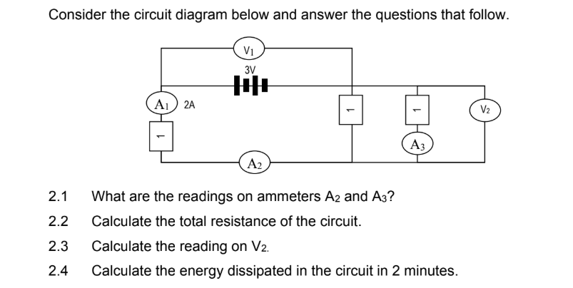 Solved Consider The Circuit Diagram Below And Answer The