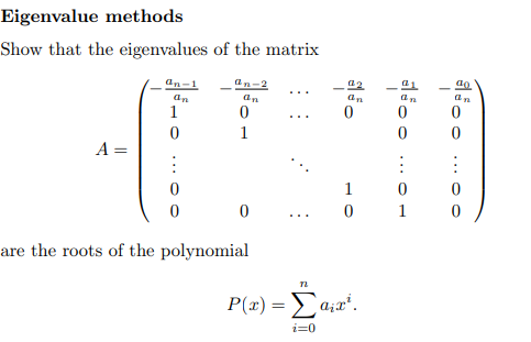 Solved Eigenvalue methods Show that the eigenvalues of the | Chegg.com