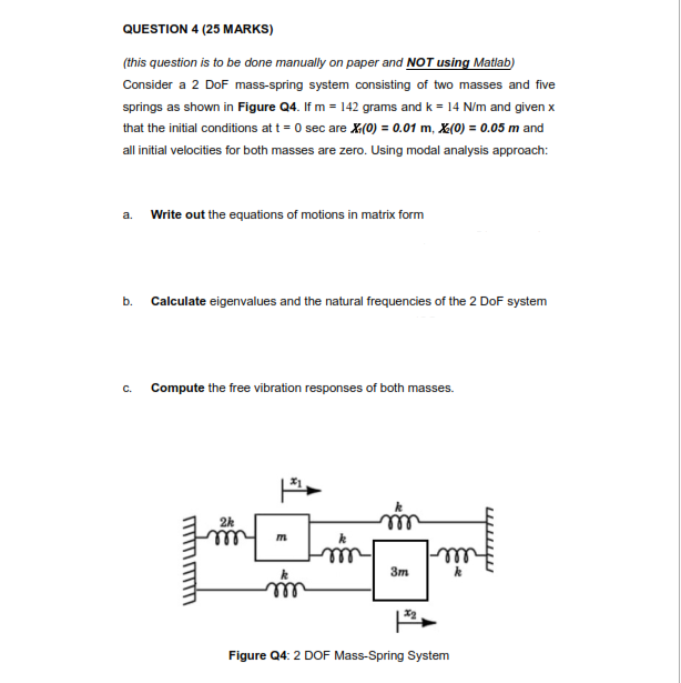 Solved QUESTION 4 (25 MARKS) (this question is to be done | Chegg.com