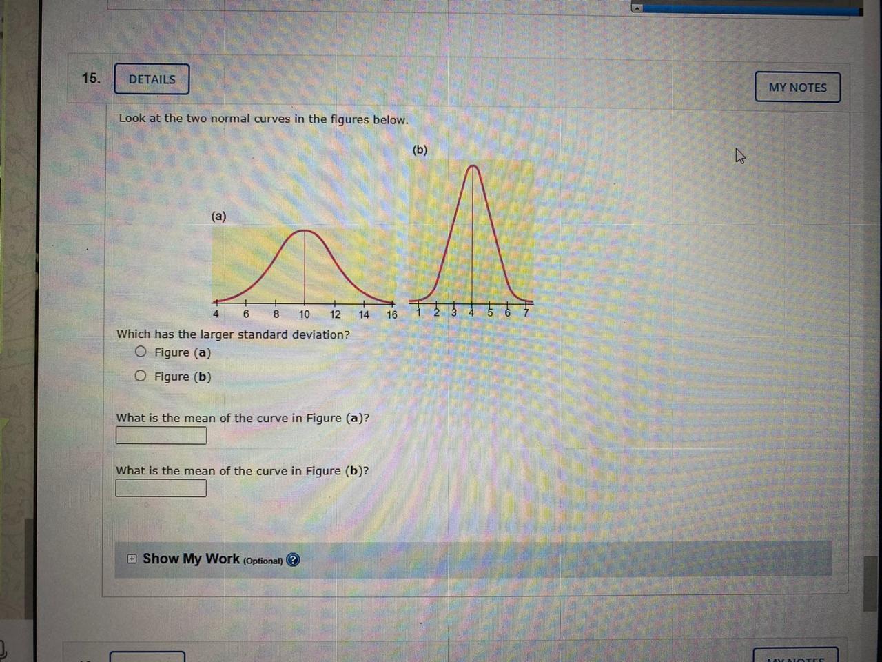 Solved 15. DETAILS MY NOTES Look at the two normal curves in | Chegg.com