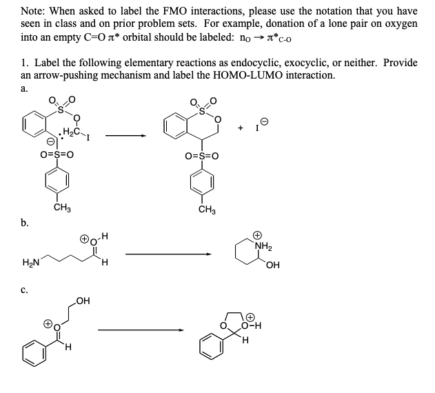 Solved Note: When asked to label the FMO interactions, | Chegg.com