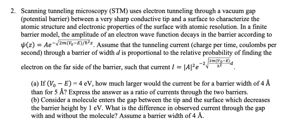 Solved Scanning tunneling microscopy (STM) uses electron | Chegg.com