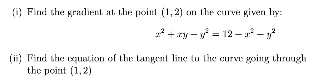 find the gradient of the curve with equation at the point