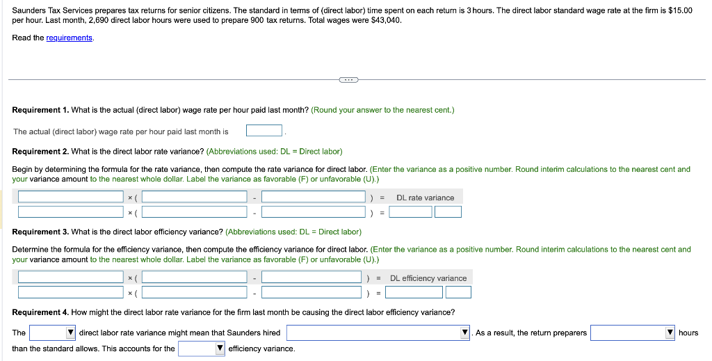 Solved Saunders Tax Services prepares tax returns for senior