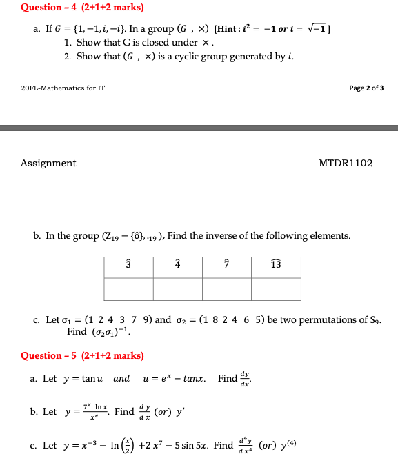 Solved Question 4 2 1 2 Marks A If G 1 1 1 I Chegg Com