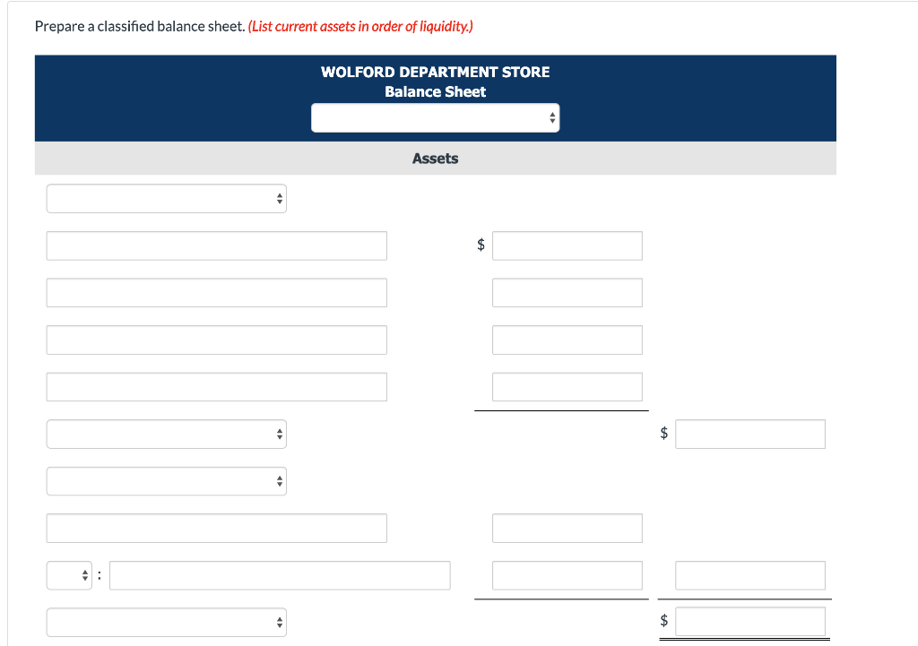 Solved Wolford Department Store is located in midtown