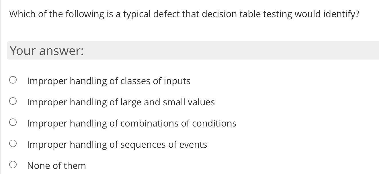 Solved Which of the following is a typical defect that | Chegg.com