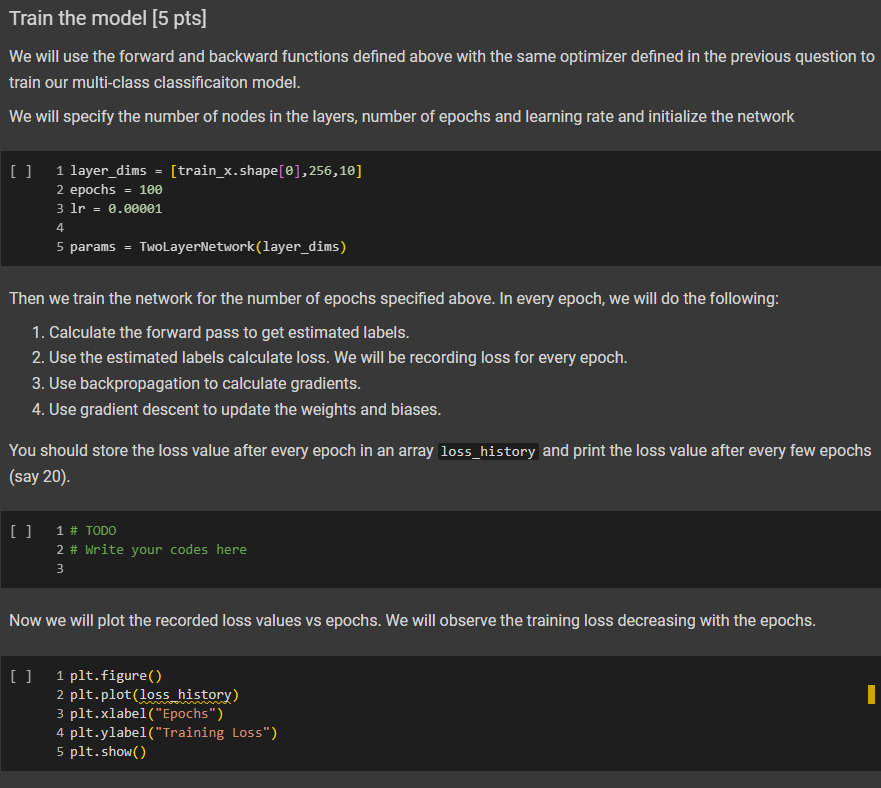 Solved Train the model [ 5pts] We will use the forward and | Chegg.com