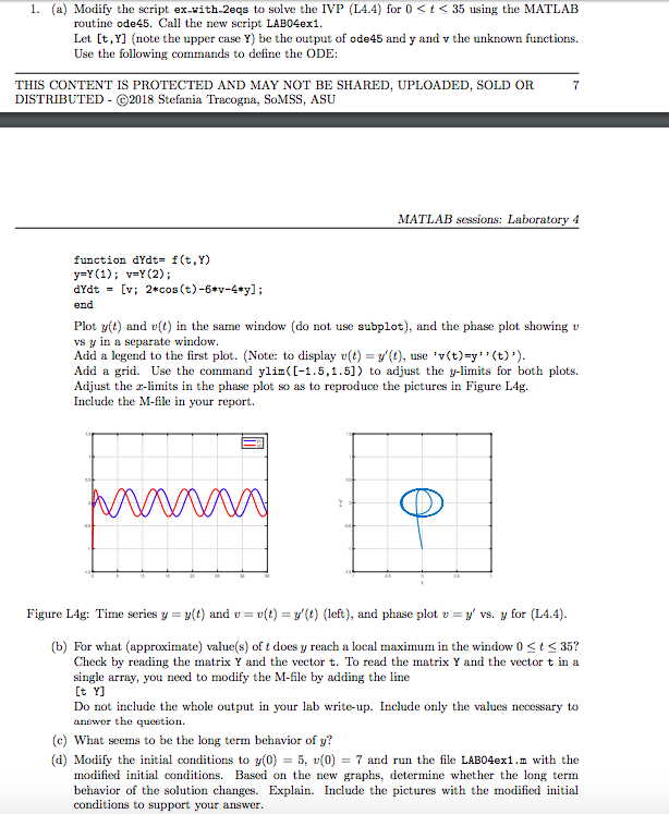 Solved This Is A MATLAB Assignment For Differential Equation | Chegg.com