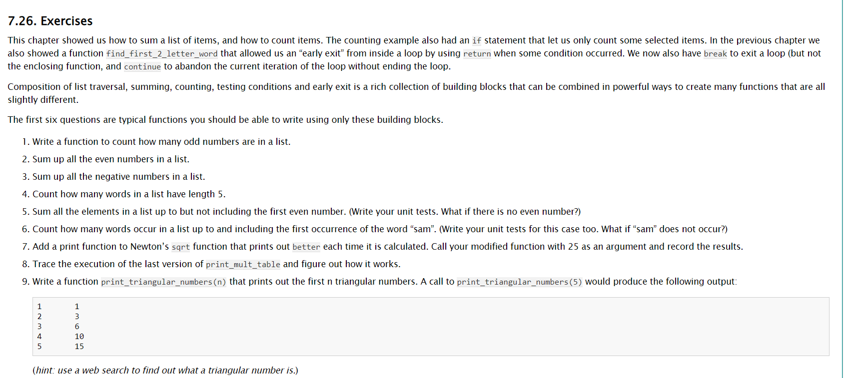 Solved 7.26. Exercises This chapter showed us how to sum a | Chegg.com