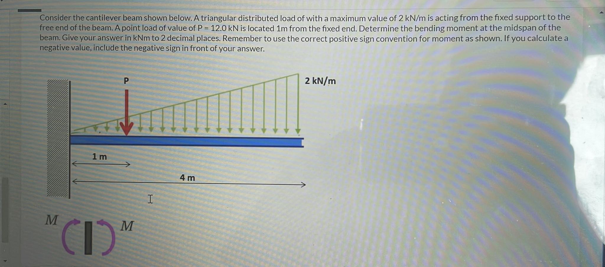 Solved Consider The Cantilever Beam Shown Below. A | Chegg.com