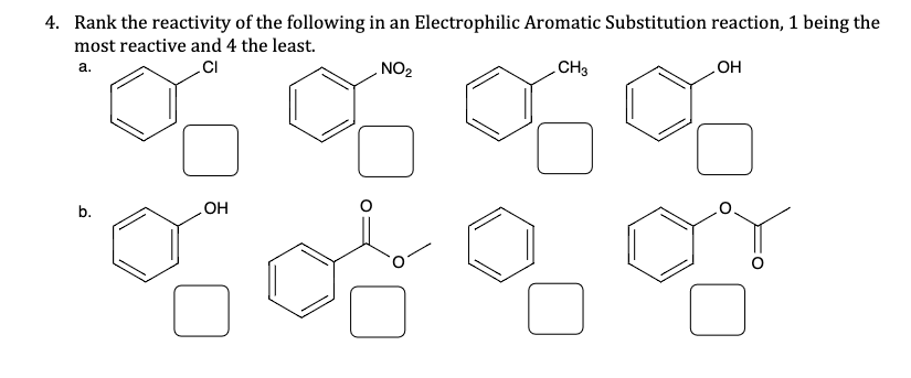 Solved Rank the reactivity of the following in an | Chegg.com