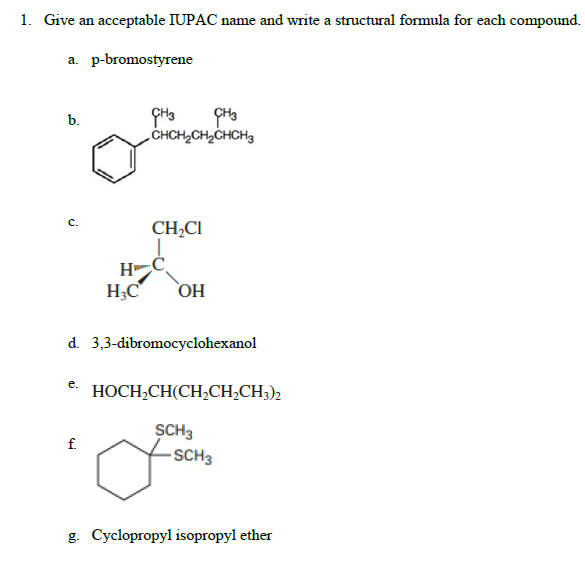 Solved Give an acceptable IUPAC name and write a structural | Chegg.com