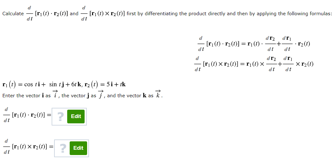 Solved Calculate — [ri(t) R2(t)] And — [ri(t) X R2(t)] First | Chegg.com