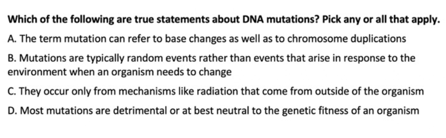 Solved Which of the following are true statements about DNA | Chegg.com