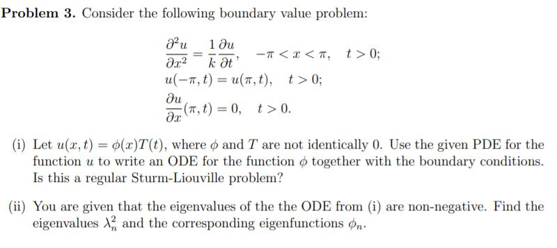 Solved Problem 3. Consider the following boundary value | Chegg.com