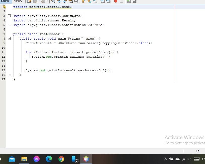 Source History Package Mockitotutorial Code 2 3 C Chegg Com