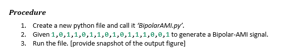 Solved Procedure 1. Create a new python file and call it | Chegg.com