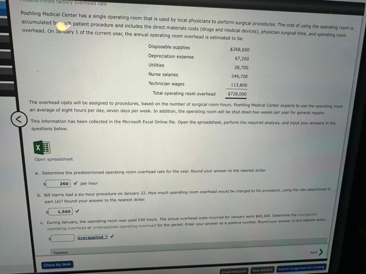 Solved Poehling Medical Center has a single operating room