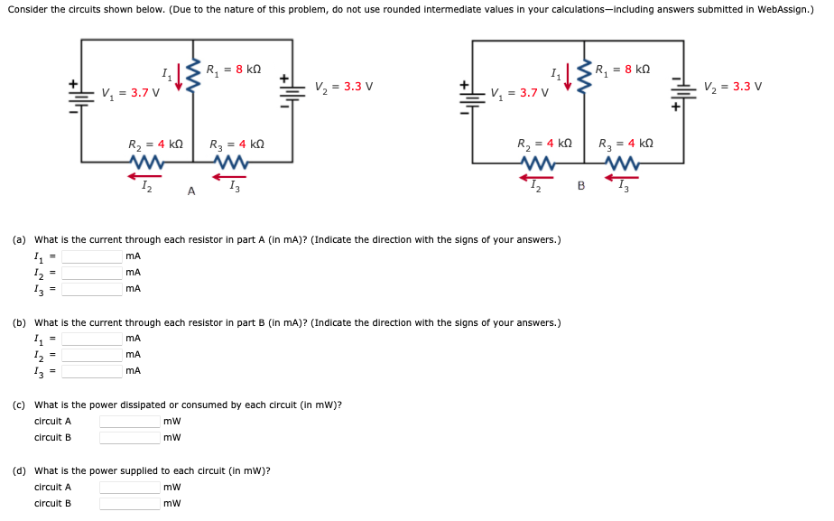 Solved (a) What is the current through each resistor in part | Chegg.com