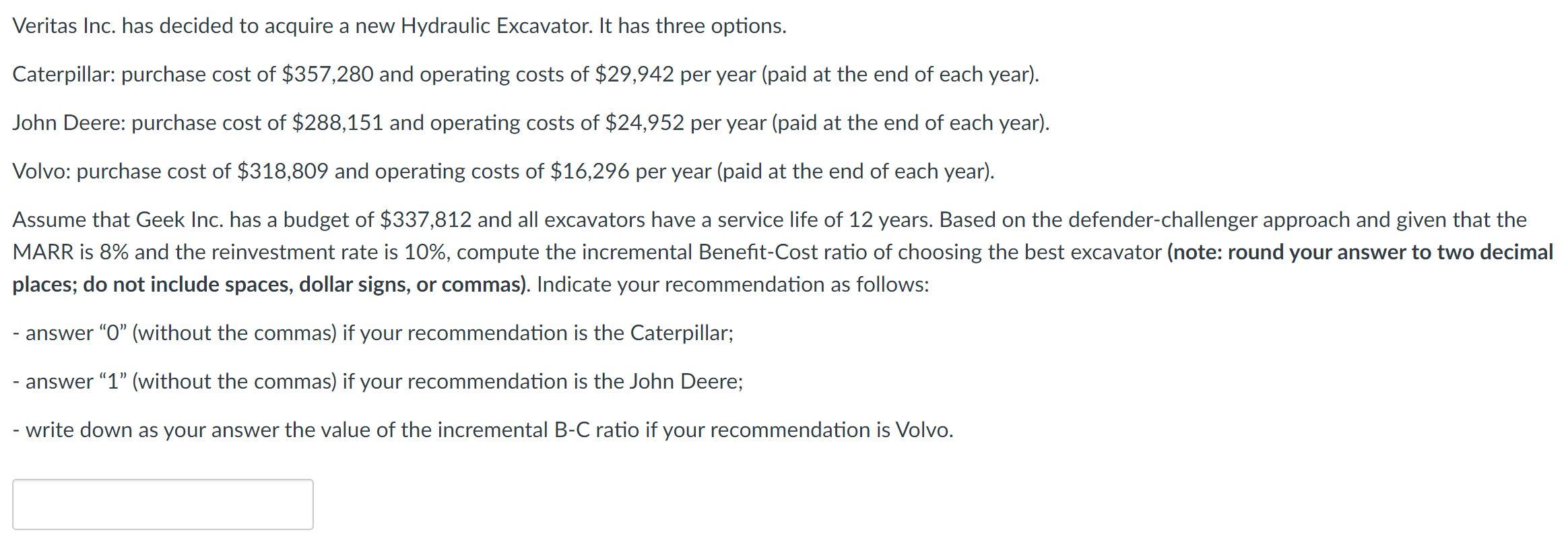 solved-veritas-inc-has-decided-to-acquire-a-new-hydraulic-chegg