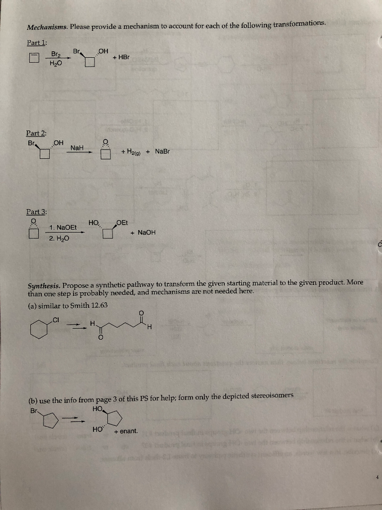 Solved Mechanisms. Please provide a mechanism to account for | Chegg.com