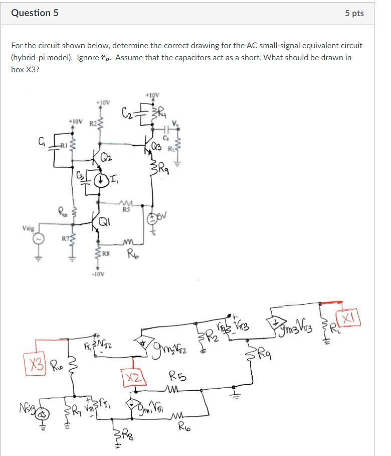 Solved Question 5 5 pts For the circuit shown below, | Chegg.com