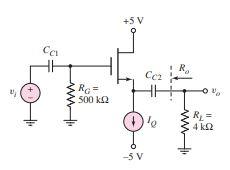 Solved Consider the source follower circuit above with | Chegg.com