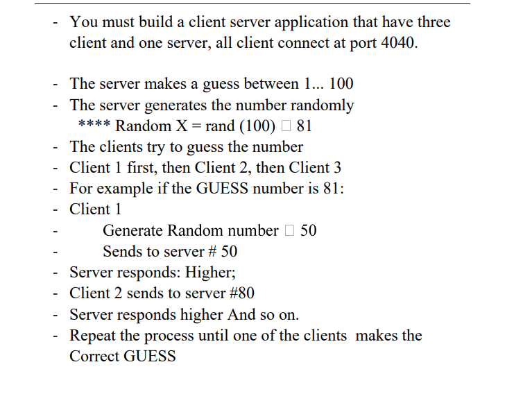 You must build a client server application that have | Chegg.com