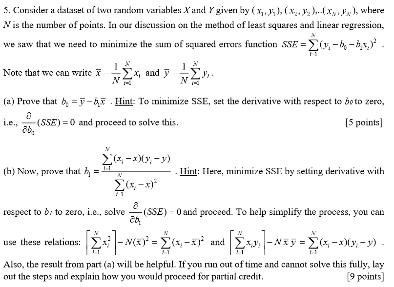 Solved 5 Consider A Dataset Of Two Random Variables X An Chegg Com