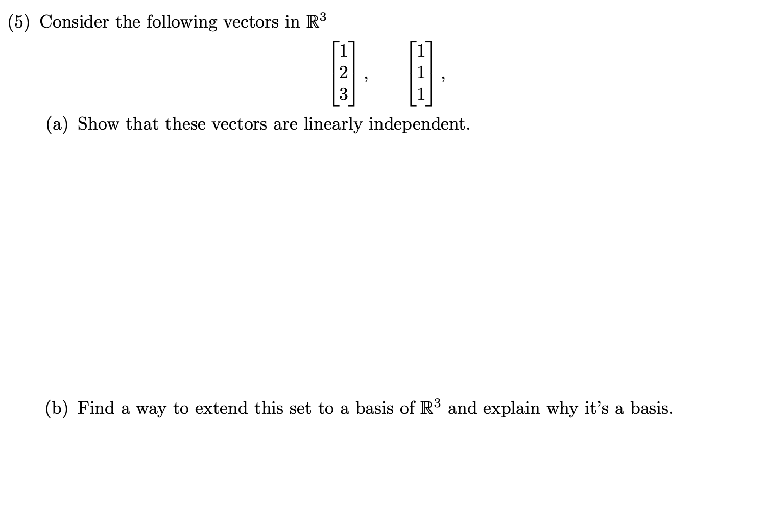 Solved 5 ﻿consider The Following Vectors In 0393