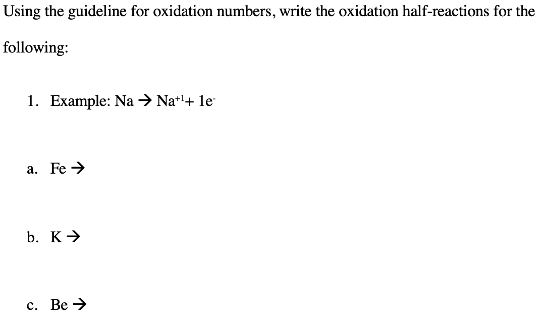 Solved Using The Guideline For Oxidation Numbers Write The