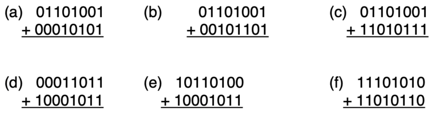 Solved 1. Perform the following operations with signed | Chegg.com